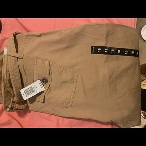 Brown Twill Tie Front Utility Pant